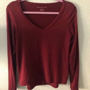 American Eagle burgundy long sleeved